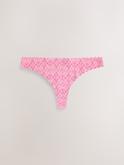 Pink/Orange Thong No VPL Scallop Knickers 3 Pack - Image 2 of 6