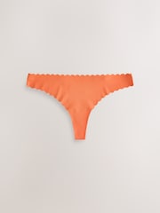 Pink/Orange Thong No VPL Scallop Knickers 3 Pack - Image 3 of 6