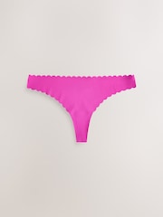 Pink/Orange Thong No VPL Scallop Knickers 3 Pack - Image 4 of 6