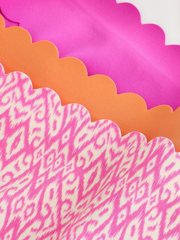 Pink/Orange Thong No VPL Scallop Knickers 3 Pack - Image 6 of 6