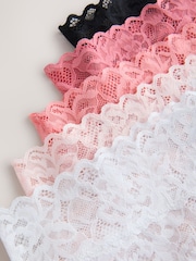 Black/White/Pink High Waist High Leg All Over Lace Knickers 7 Pack - Image 12 of 13