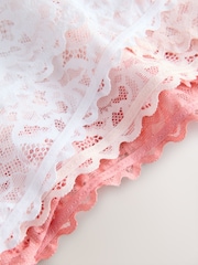 Black/White/Pink High Waist High Leg All Over Lace Knickers 7 Pack - Image 13 of 13