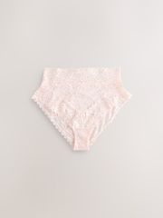 Black/White/Pink High Waist High Leg All Over Lace Knickers 7 Pack - Image 7 of 13