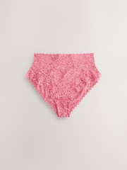 Black/White/Pink High Waist High Leg All Over Lace Knickers 7 Pack - Image 8 of 13