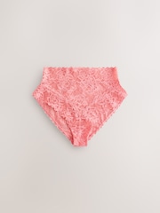 Black/White/Pink High Waist High Leg All Over Lace Knickers 7 Pack - Image 9 of 13