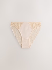 Chocolate Nude/Berry/Blue/Pastel Rose Nude High Leg Modal & Lace Knickers 5 Pack - Image 3 of 7