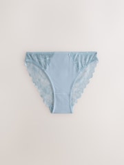 Chocolate Nude/Berry/Blue/Pastel Rose Nude High Leg Modal & Lace Knickers 5 Pack - Image 5 of 7