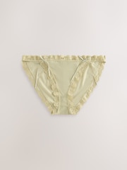 Cream/Green/Tulip Tanga Microfibre And Lace Knickers 3 Pack - Image 2 of 6