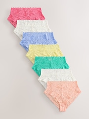 Pastels High Leg All Over Lace Knickers 7 Pack - Image 1 of 10