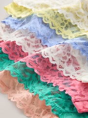 Pastels High Leg All Over Lace Knickers 7 Pack - Image 9 of 10
