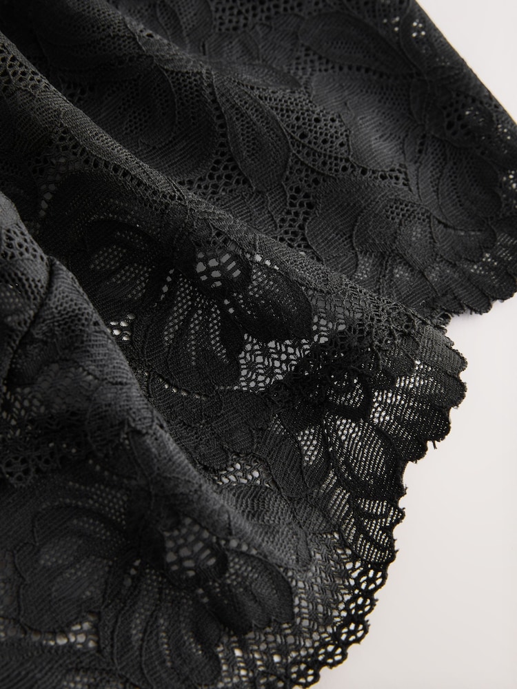 Black High Waist High Leg All Over Lace Knickers 3 Pack - Image 10 of 10 Black High Waist High Leg All Over Lace Knickers 3 Pack - Image 10 of 10