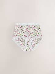 Cream/Green/Tulip - Microfibre And Lace Knickers 3 Pack - Imaginea 2 din 6