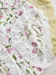 Cream/Green/Tulip - Microfibre And Lace Knickers 3 Pack - Imaginea 6 din 6