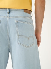 Bleach Wash Denim Jort Shorts - Image 4 of 6