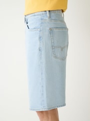 Bleach Wash Denim Jort Shorts - Image 6 of 6