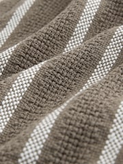 Brown Textured Stripe Drawstring Waist Shorts - Image 10 of 11