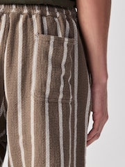 Maro - Textured Stripe Drawstring Waist Shorts - Imaginea 5 din 6