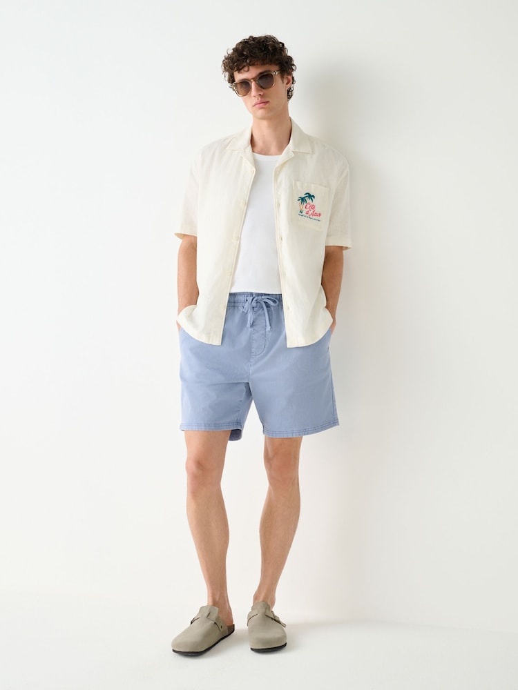 Blue Relaxed Fit Garment Dyed Dock Shorts - Image 2 of 10