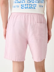 Pink Linen Blend Elasticated Waist Shorts - Image 4 of 6