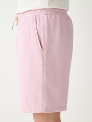 Pink Linen Blend Elasticated Waist Shorts - Image 5 of 6