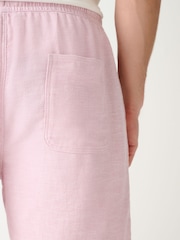 Pink Linen Blend Elasticated Waist Shorts - Image 6 of 6