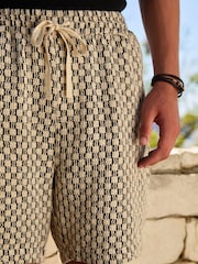 Monochrome Crochet Drawstring Waist Shorts - Image 5 of 7