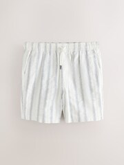 Monochrome Textured Elasticated Waist Cotton Shorts - Image 7 of 11