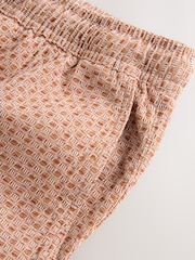 Orange - Shorts mit Waffelstruktur und Kordelzugbund - Bild 9 von 10