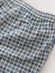 Navy/Ecru Textured Check Drawstring Shorts - Image 8 of 9