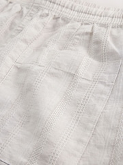 Neutral Elasticated Waist Linen Rich Textured Shorts - Image 9 of 11