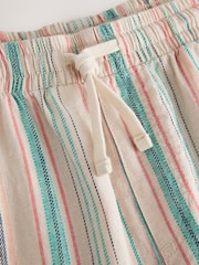 Multi Stripe Elasticated Waist Linen Blend Shorts - Image 8 of 10