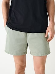 Green Garment Dyed Drawstring Waist Shorts - Image 1 of 6