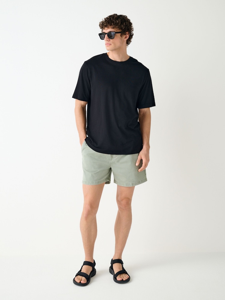 Green Garment Dyed Drawstring Waist Shorts - Image 2 of 6