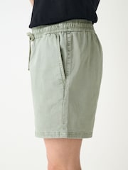 Green Garment Dyed Drawstring Waist Shorts - Image 4 of 6