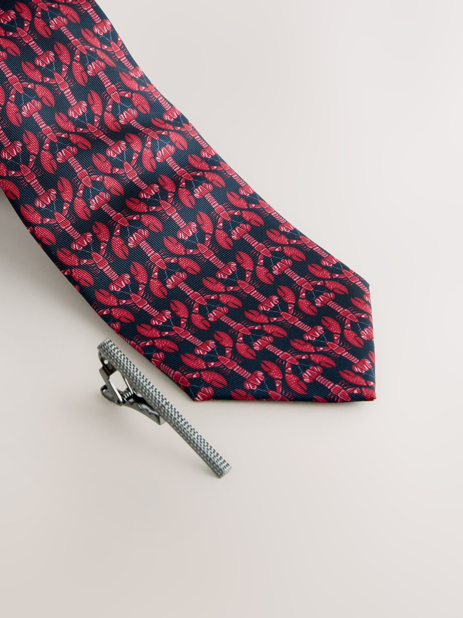 Buy Червоний/Темно-синій - Tie and Tie Clip з сайту Next Ukraine