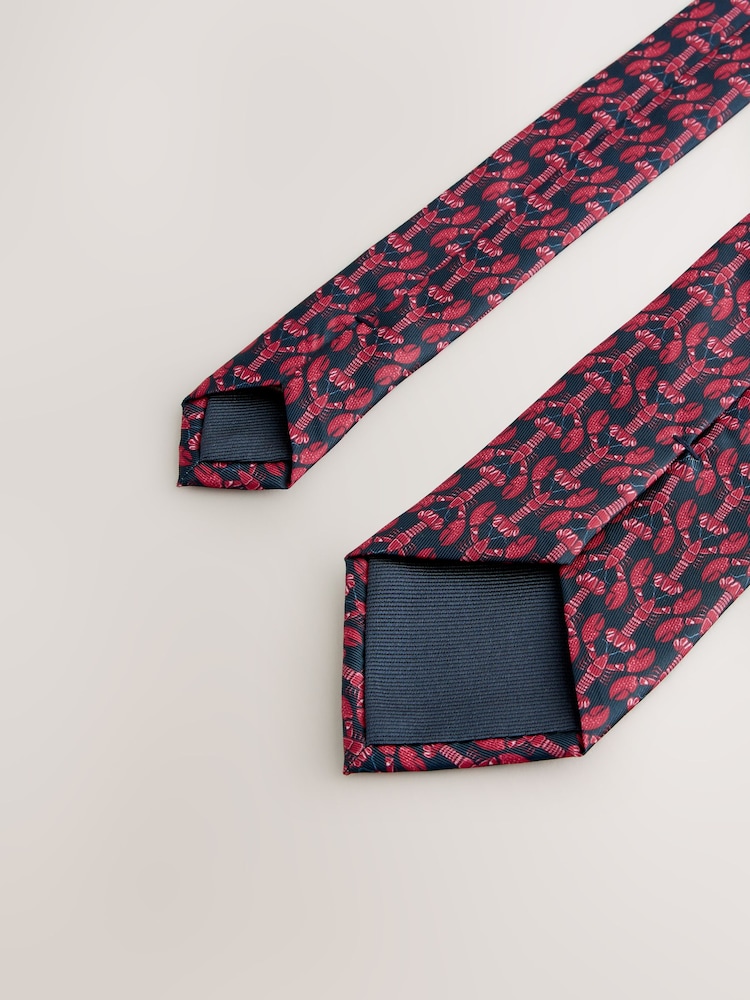 Red/Navy Red Pattern Tie - Image 3 of 3