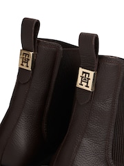 Tommy Hilfiger Brown Pebble Grain Leather Chelsea Boots - Image 6 of 6