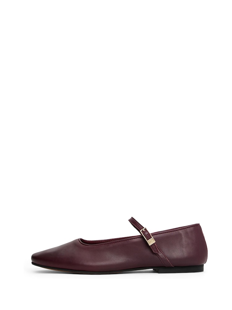 Tommy Hilfiger Red Leather Mary Jane Ballerinas - Image 2 of 6 Tommy Hilfiger Red Leather Mary Jane Ballerinas - Image 2 of 6