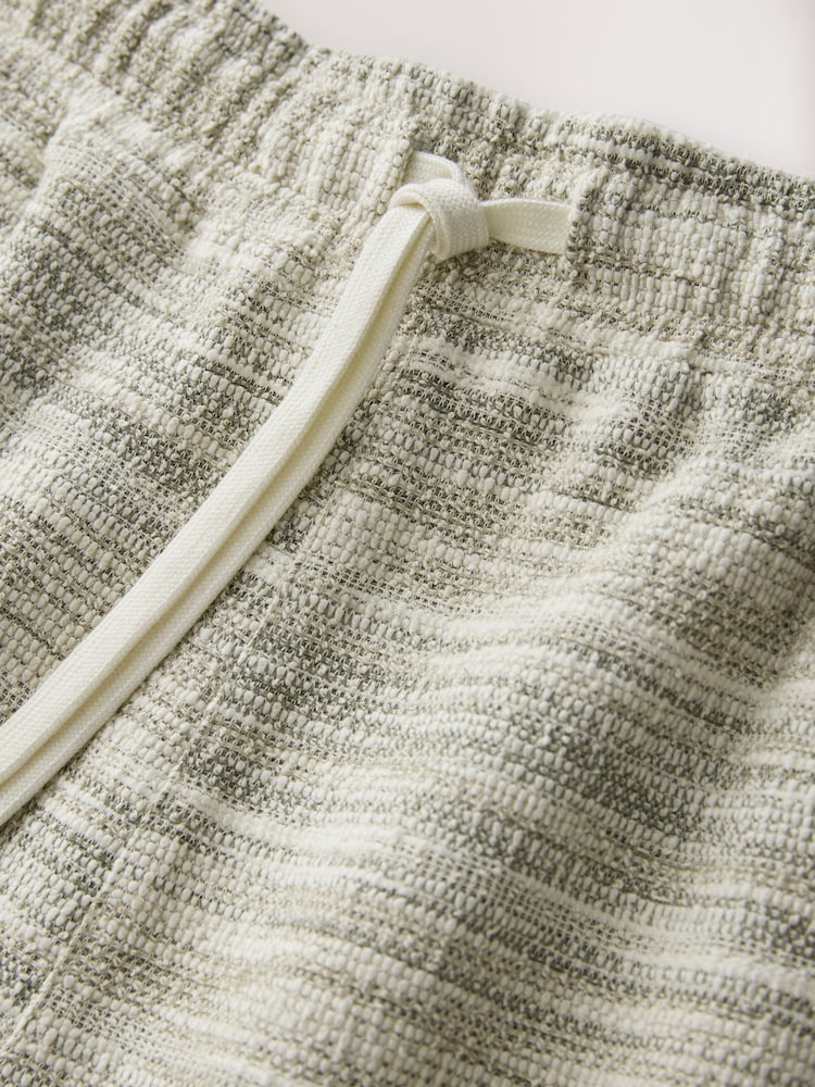 ירוק חאקי - Textured Jersey Slub Shorts - תמונה 2 מתוך 3