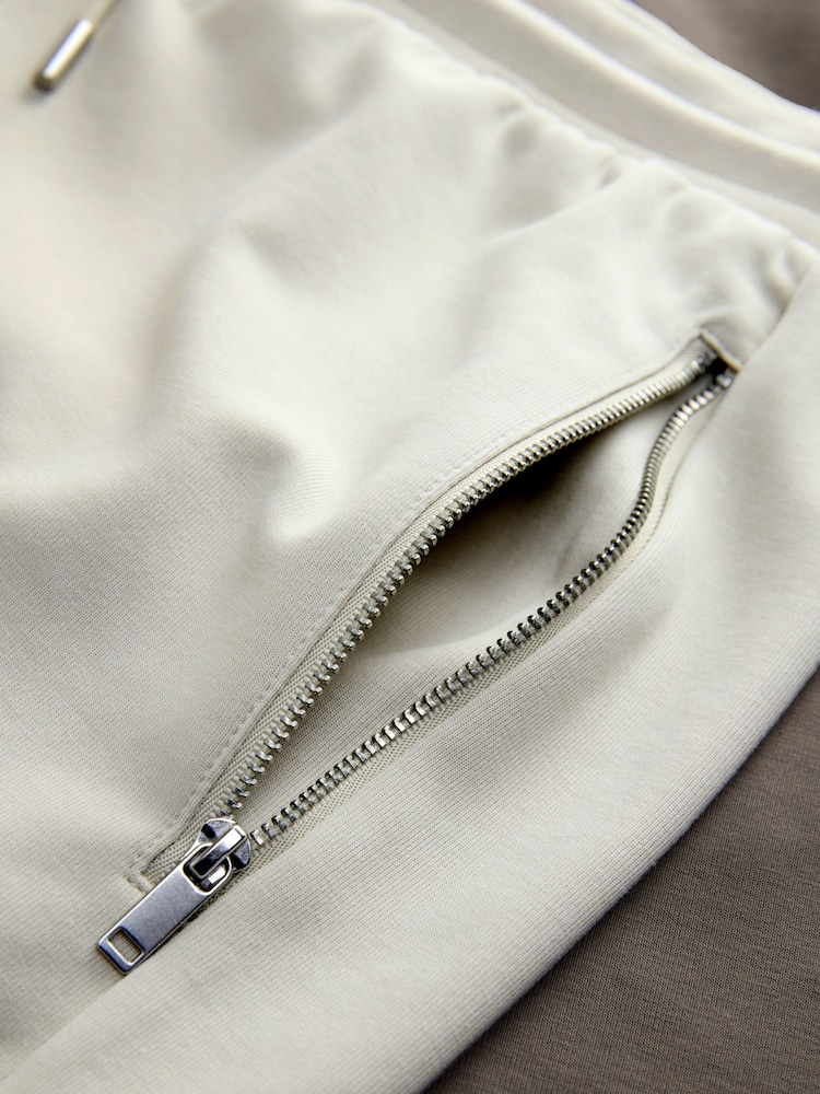 صخري/بني فاتح - حزمة من 2 - شورت جيرسي بسحاب على الجيب - صورة 12 من 12