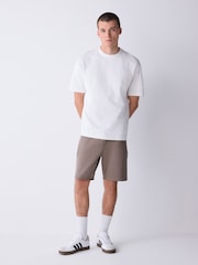 Light Brown Straight Fit Zip Pocket Jersey Shorts - Image 2 of 8
