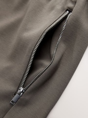 Light Brown Straight Fit Zip Pocket Jersey Shorts - Image 8 of 8