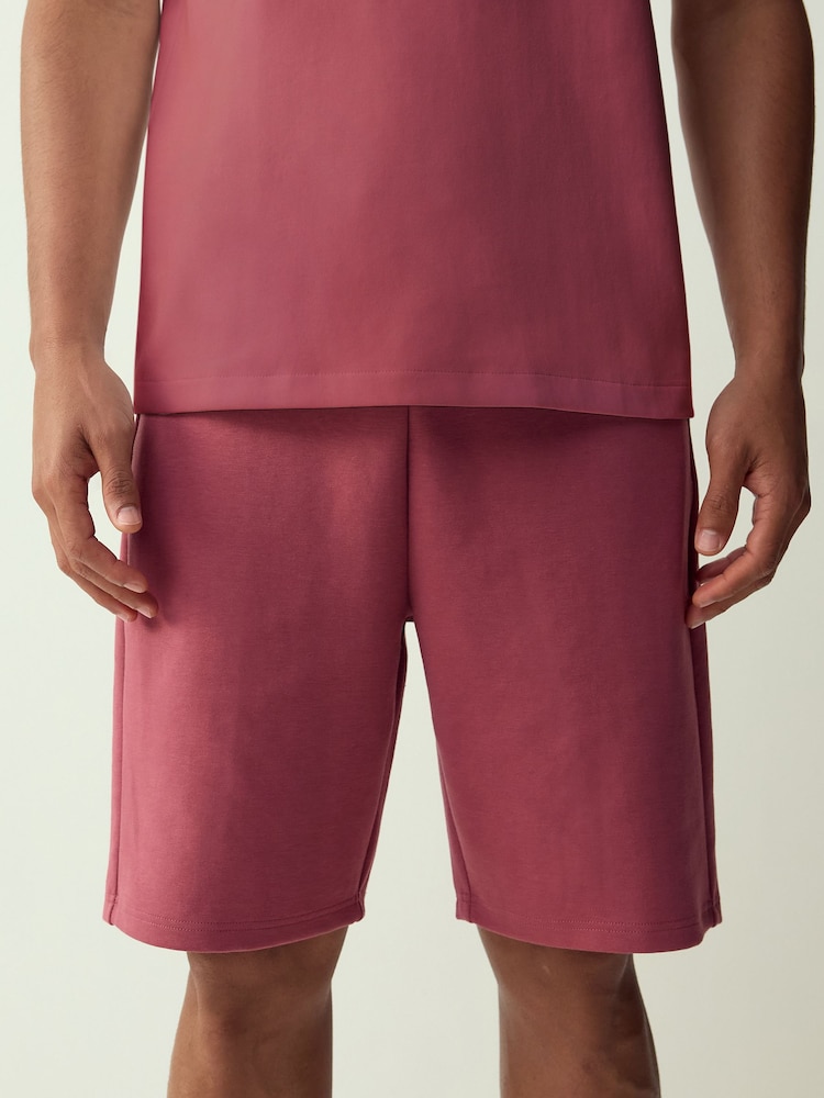 Pink Straight Fit Zip Pocket Jersey Shorts - Image 1 of 9