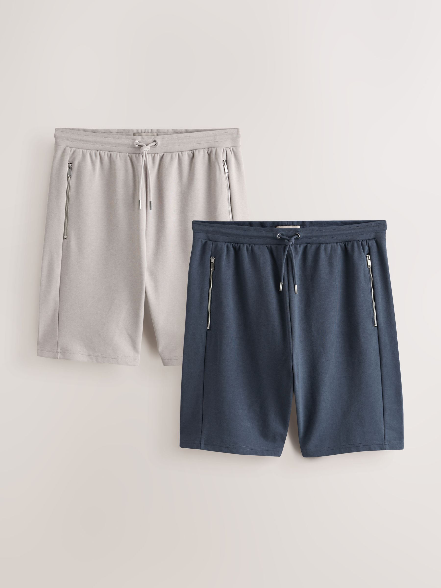 Buy Navy/Grey 2 Pack Zip Pocket Jersey Shorts from Next USA