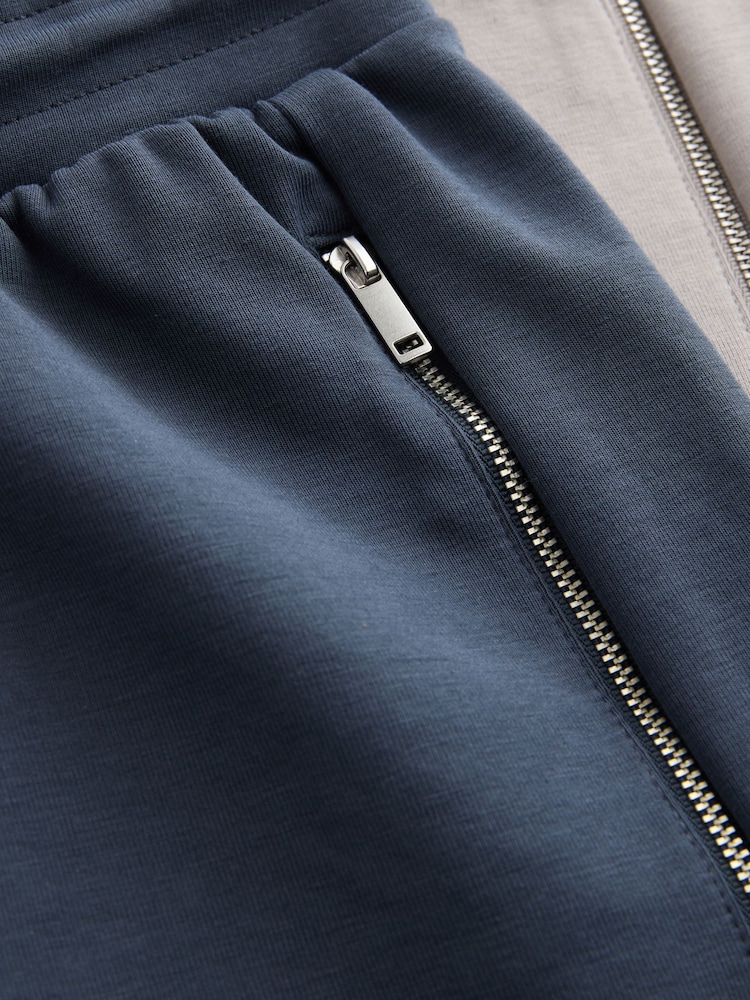Navy/Grey 2 Pack Zip Pocket Jersey Shorts - Image 11 of 11