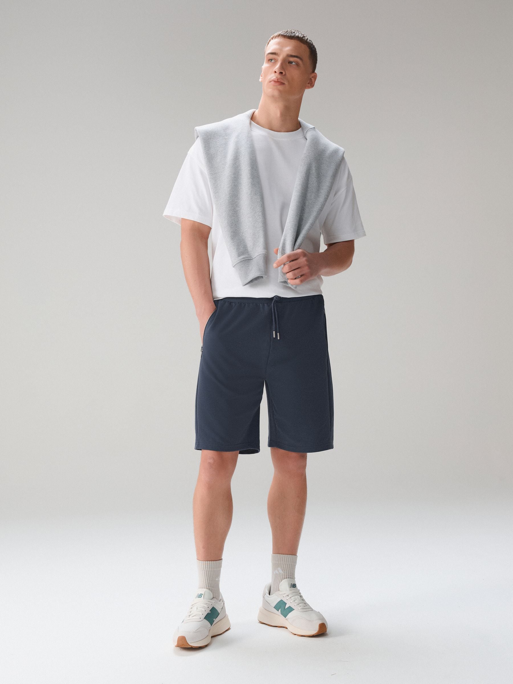 Buy Navy/Grey 2 Pack Zip Pocket Jersey Shorts from Next USA