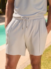Light Blue Jersey Textured Short Shorts - Image 1 of 9