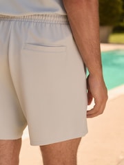 Light Blue Jersey Textured Short Shorts - Image 4 of 9