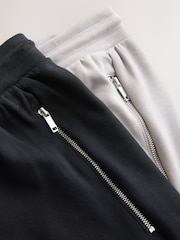 Negru/Gri - 2 Pachet - Pantaloni scurți din tricot cu buzunare cu fermoar - Imaginea 5 din 5