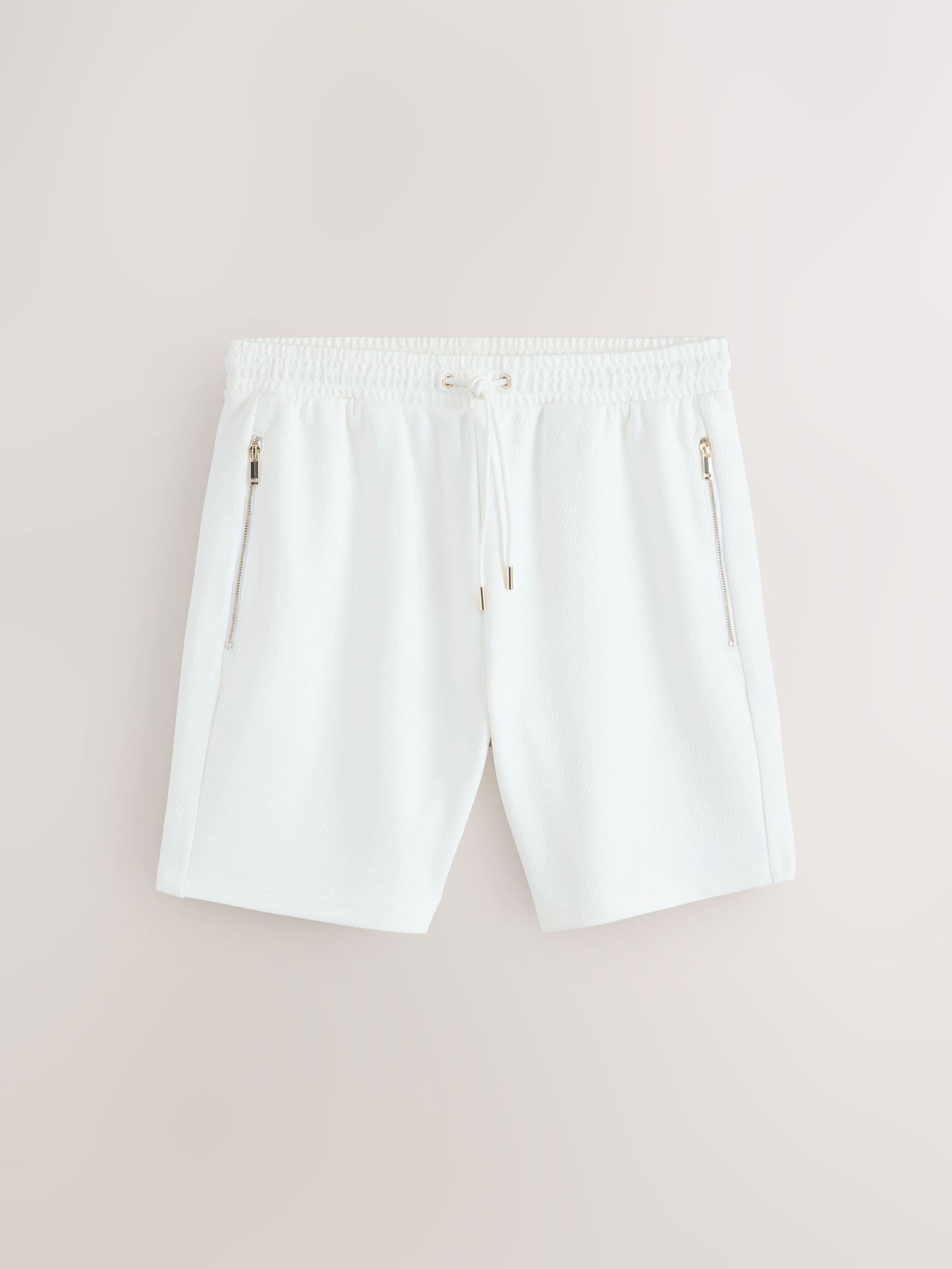 Buy White Textured Jersey Zip Pocket 7 Inch Shorts from Next USA